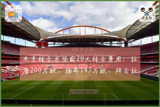 冬季转会市场前20大转会费用：拉唐200万欧、杨希143万欧、拜合拉木80.5万